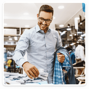 Retail - Man purchasing shirts